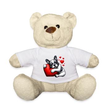 French Bulldog Valentine's Gifts - Teddy Bear - white - Front