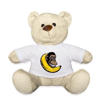 Monkey fused with banana - Teddy Bear - white - Front