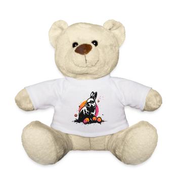 Lapin en noir à Pâques - Nounours - blanc - Devant