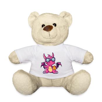 Drache Apres Ski Bier Comic - Teddy - Weiß - Vorne