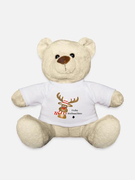 Weihnachts-Rentier - Teddy - Weiß
