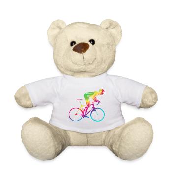 Abstrait Coloré Road Bike Design Cyclisme - Nounours - blanc - Devant
