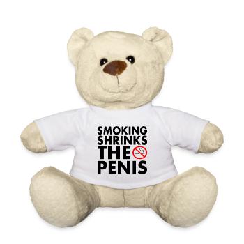 Smoking shrinks the penis - Teddy Bear - white - Front