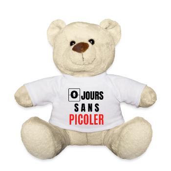 zéro jours sans picoler - Nounours - blanc - Devant