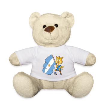Chat Fan Argentin - Nounours - blanc - Devant