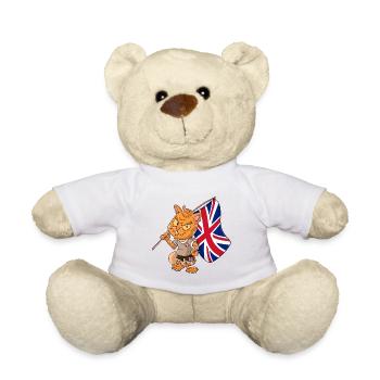 England Fan Cat - Teddy Bear - white - Front