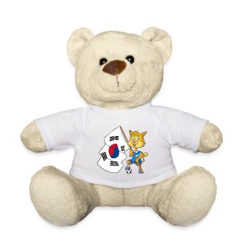 South Korean Fan Cat - Teddy Bear - white - Front