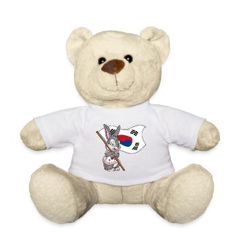 South Korean Rabbit - Teddy Bear - white - Front