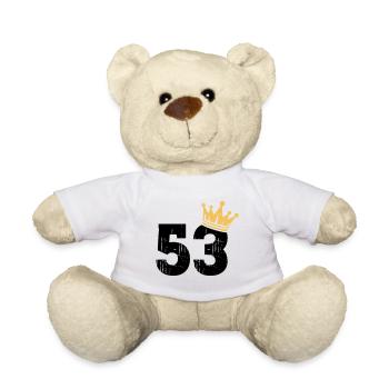 53 Crown 53rd birthday 53 years old - Teddy Bear - white - Front