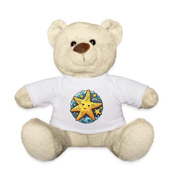 Laughing cheerful starfish - Teddy Bear - white - Front