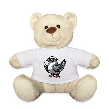 Taube Vogel Cool Comic - Teddy - Weiß - Vorne