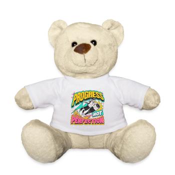 Fortschritt statt Perfektion Statement - Teddy - Weiß - Vorne