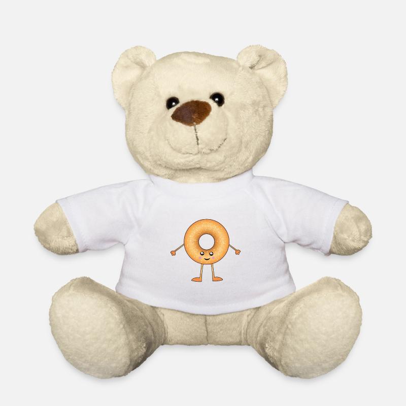 Netter lächelnder Kawaii Donut - Teddy - Weiß