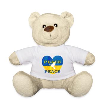 Ukraine Frieden Flagge Taube Russland Krieg Peace - Teddy - Weiß - Vorne