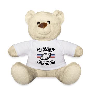 Au Rugby Un Caramel C'est Pas Une Friandise - Nounours - blanc - Devant