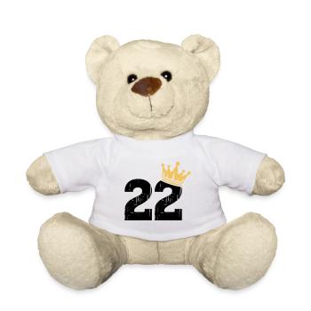 22 Crown 22nd Birthday 22 Years - Teddy Bear - white - Front