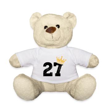 27 Crown 27th Birthday 27 Years - Teddy Bear - white - Front