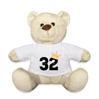 32 Crown 32nd birthday 32 years old - Teddy Bear - white - Front