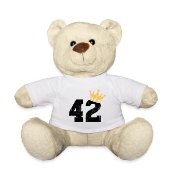 42 Couronne 42e anniversaire 42 ans - Nounours - blanc - Devant