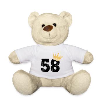 58 Crown 58th Birthday 58 Years - Teddy Bear - white - Front