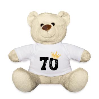 70 Krone 70. Geburtstag 70 Jahre - Teddy - Weiß - Vorne