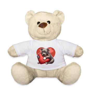 Pitbull chiot amour coeur cadeaux de la Saint-Valentin - Nounours - blanc - Devant