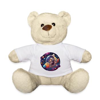 Little happy astronaut in spaceship - Teddy Bear - white - Front