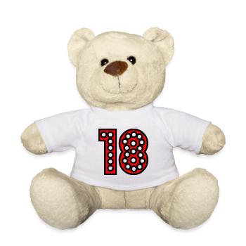 18. 18 JAHRE ALT. 18-JÄHRIGES JUBILÄUM. 18. GEBURTSTAG. - Teddy - Weiß - Vorne