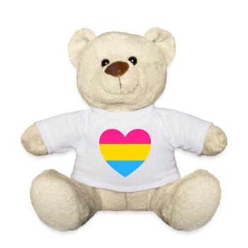Pansexual Flag Heart - Teddy Bear - white - Front
