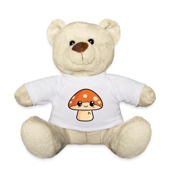 Kuscheliger Pilzfreund Cartoon - Teddy - Weiß - Vorne