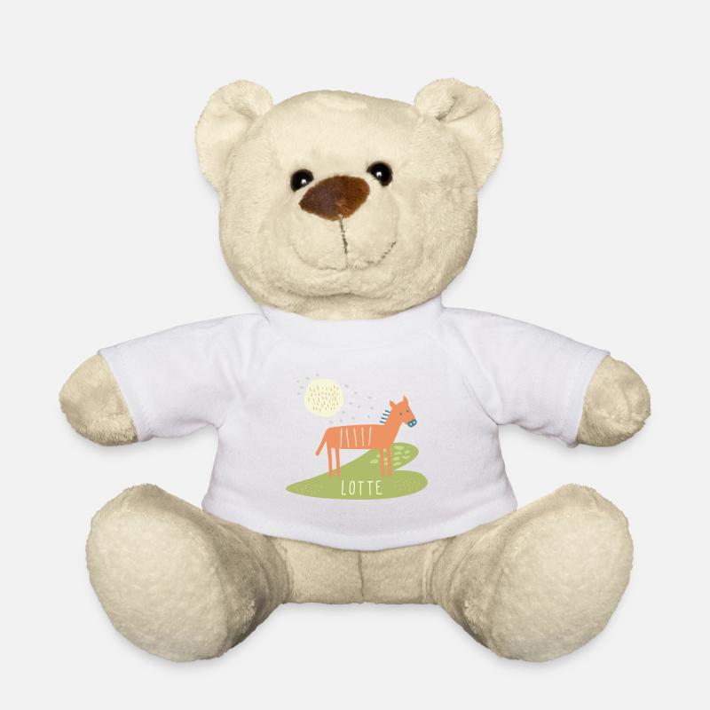 Nom cheval cadeau - Lotte - Nounours - blanc