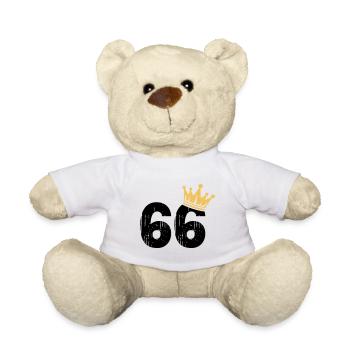 66 Crown 66th Birthday 66 years - Teddy Bear - white - Front