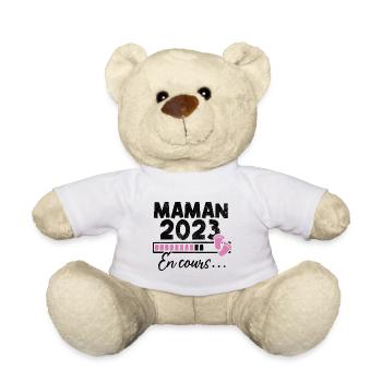 Maman 2023 En Cours - Nounours - blanc - Devant