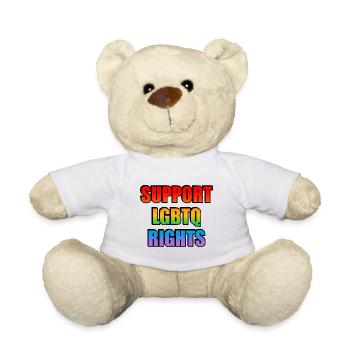 Support LGBT Rights Rainbow Flag - Teddy Bear - white - Front