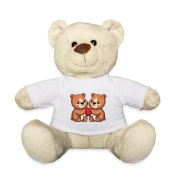 Ours Couple Coeur - Nounours - blanc - Devant