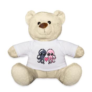 Oktopus Verliebt Valentinstag - Teddy - Weiß - Vorne