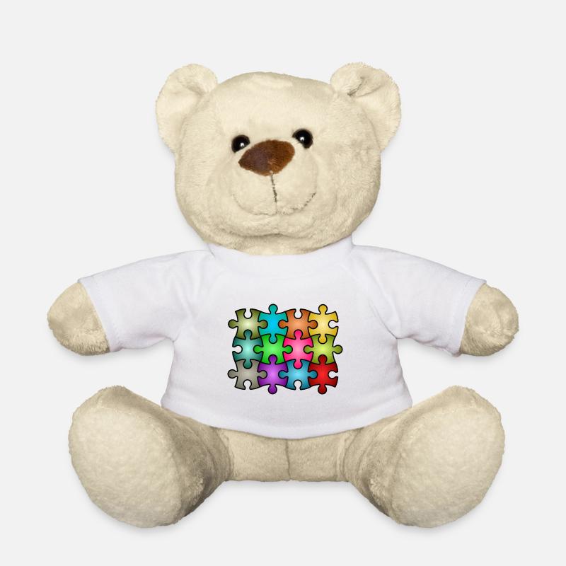 pièces de puzzle - Nounours - blanc