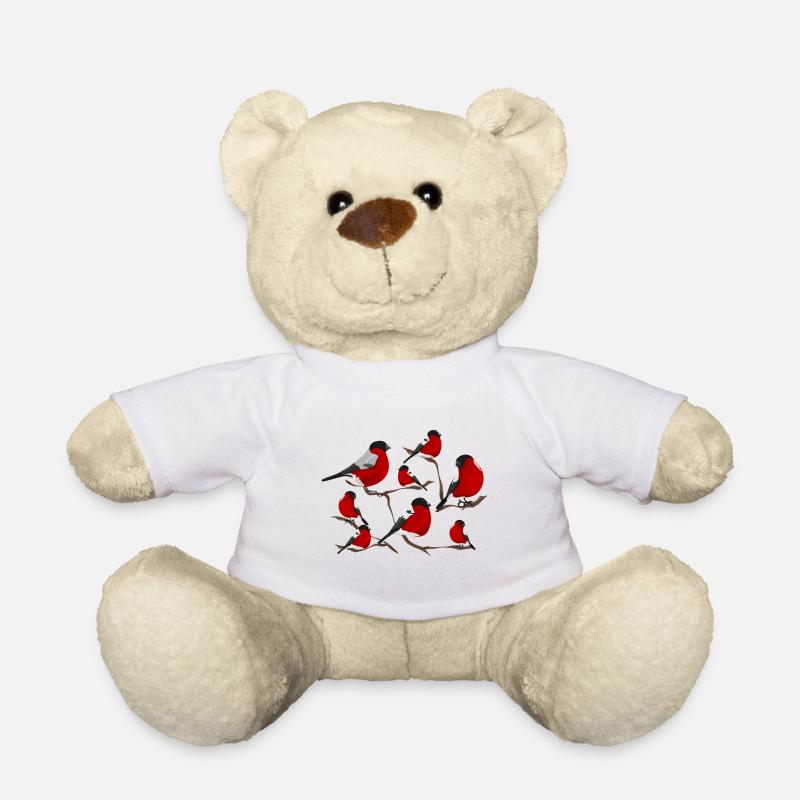 Wintervögel - Teddy - Weiß