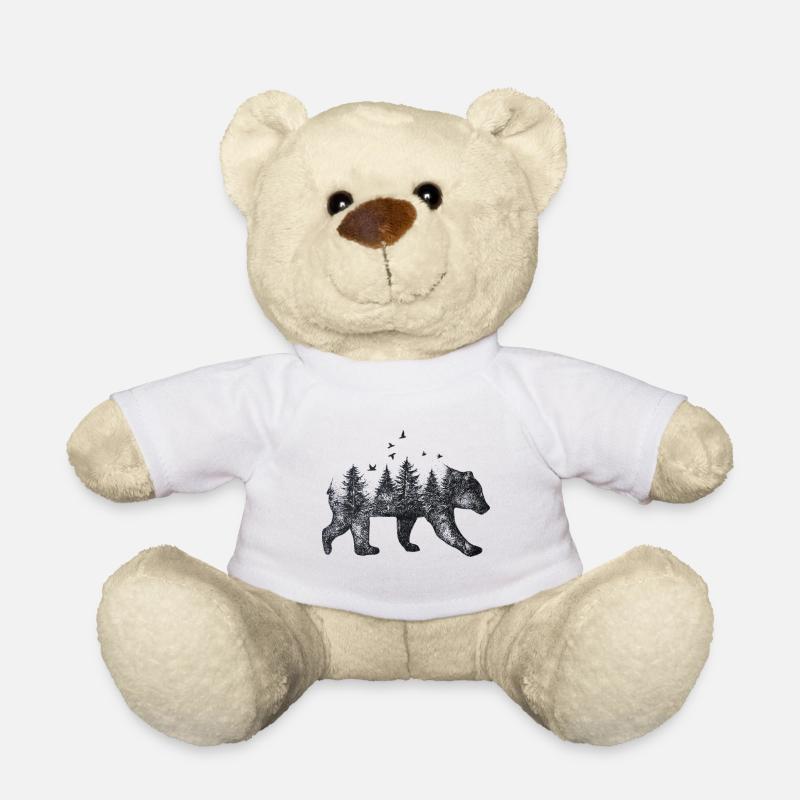 Nature Bear Drawing - Teddy Bear - white