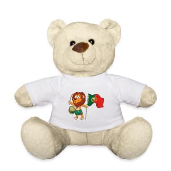 Lion with the Portugal flag - Teddy Bear - white - Front