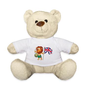 Lion avec le drapeau de l’Angleterre - Nounours - blanc - Devant
