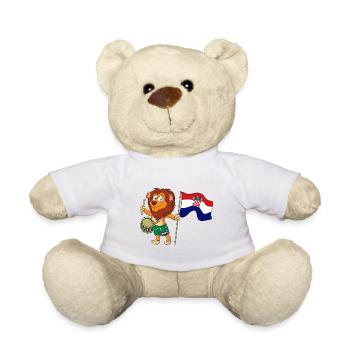 Lion avec le drapeau croate - Nounours - blanc - Devant