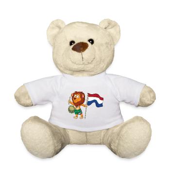 Lion avec le drapeau des Pays-Bas - Nounours - blanc - Devant
