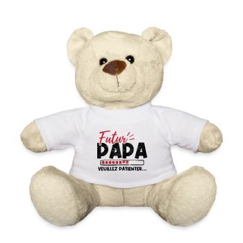 Futur papa veuillez patienter - Nounours - blanc - Devant