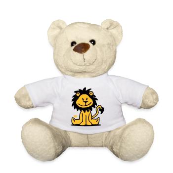 Playful Lion Cartoon Design - Teddy Bear - white - Front