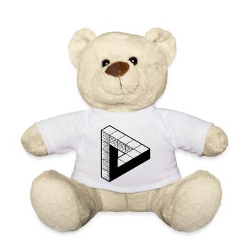Unmögliches Dreieck - Tribar - Penrose Triangel - Teddy - Weiß - Vorne