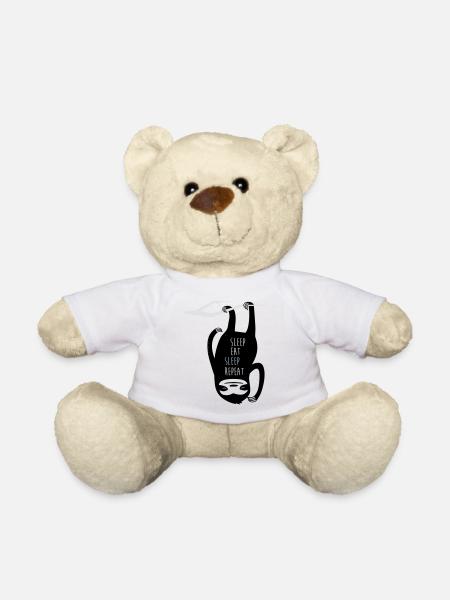 Sleep Eat Sleep Repeat Sloth - Nounours - blanc