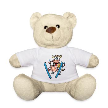 Kuh auf Skiern - Teddy - Weiß - Vorne