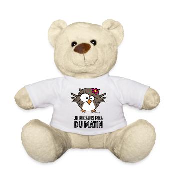 Chouette, Je ne suis pas du matin - Nounours - blanc - Devant
