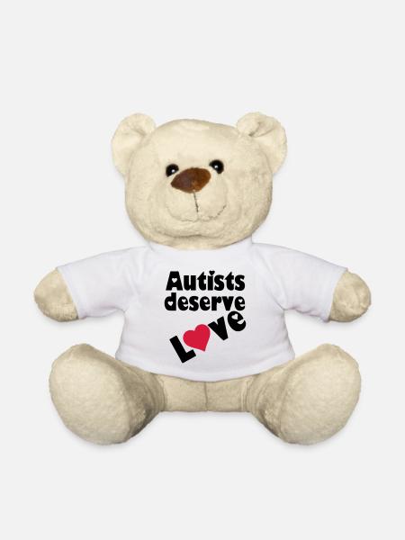 Autists deserve Love Autist Autismus Geschenk - Teddy - Weiß